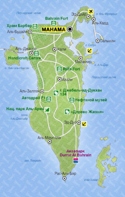 Карта Королевства Бахрейн
