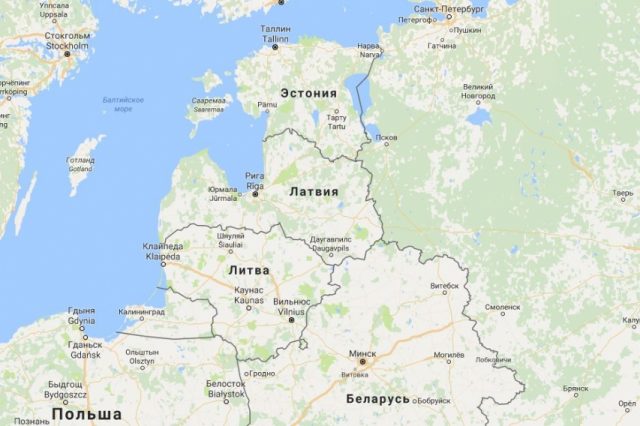 Эстония на карте Прибалтики
