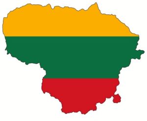 vector map and flag of lithuania