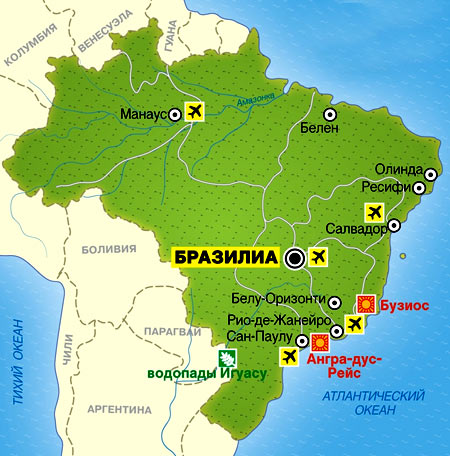 карта Бразилии