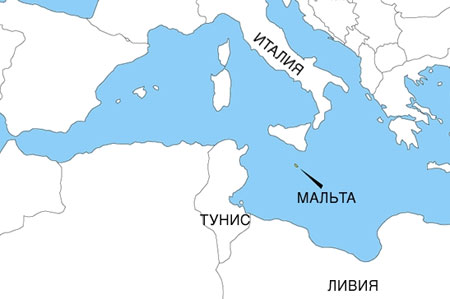 остров Мальта на карте