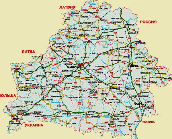 карта Республики Беларусь