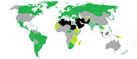 Карта стран для безвизового въезда гражданина Израиля