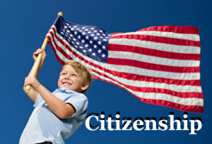 Ребёнок с флагом США