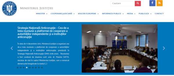 Сайт Министерства Румынии