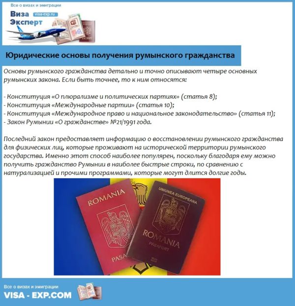 Юридические основы получения румынского гражданства
